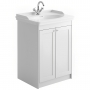 Orbit Classica Traditional Floor Standing Vanity Unit with Basin 650mm Wide - Silk Chalk White