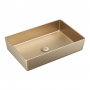 Orbit Core Rectangular Countertop Basin 520mm Wide 0 Tap Hole - Brushed Brass