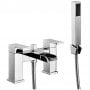 Orbit Neto Bath Shower Mixer Tap Pillar Mounted with Kit and Wall Bracket - Chrome