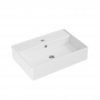 Orbit Riviera Rectangular Sit-On Countertop Basin 565mm Wide 1 Tap Hole - Gloss White