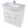 Orbit Verona Floor Standing 3-Door and 2-Drawer Vanity Unit with Basin 970mm Wide - Gloss White