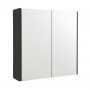 Prestige Arc 2-Door Mirror Bathroom Cabinet 600mm H x 600mm W - Matt Graphite