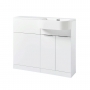 Prestige Fusion Right Handed 2 Door Combination Unit with P Shape Basin 1010mm Wide - White