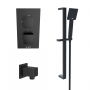 Prestige Nero Sqaure Option 3 Thermostatic Concealed Shower Valve with Adjustable Slide Rail Kit - Matt Black