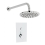 Prestige Plan Thermostatic Single Round Push Button Concealed Mixer Shower with Round Shower Head