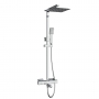 Prestige Pure Thermostatic Bar Shower Mixer with Rigid Riser Kit and Bath Filler Spout - Chrome