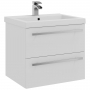 Prestige Purity 2-Drawer Wall Hung Vanity Unit with Mid Depth Ceramic Basin 600mm Wide - White