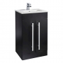 Prestige Purity 2-Door Floor Standing Vanity Unit with Ceramic Basin 500mm Wide - Matt Black