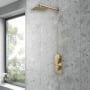 Purity Edge Brushed Brass Dual Concealed Shower Set with Fixed Head