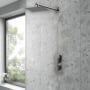 Purity Edge Brushed Pewter Dual Concealed Shower Set with Fixed Head