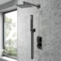 Purity Edge Black Dual Concealed Shower Set with Fixed Head and Handset