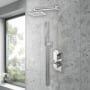 Purity Edge Chrome Dual Concealed Shower Set with Fixed Head and Handset