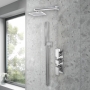 Purity Edge Chrome Triple Concealed Shower Set with Fixed Head and Handset