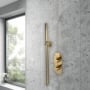 Purity Loop Brushed Brass Dual Concealed Shower Set with Handset and Bracket