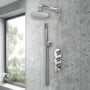 Purity Loop Chrome Triple Concealed Shower Set with Fixed Head and Handset