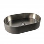 RAK Ingot Oval Countertop Wash Basin 350mm Wide - Brushed Nickel