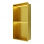 RAK Ingot Rectangular Recessed Niche 600mm H x 300mm W with LED - Brushed Gold