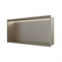 RAK Ingot Rectangular Recessed Niche 300mm H x 600mm W with LED - Brushed Nickel