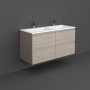 RAK Joy Wall Hung Vanity Unit with Basin 1200mm Wide - Grey Elm