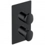 RAK Round Single Outlet Concealed Shower Valve Dual Handle - Matt Black