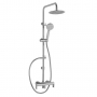 Sagittarius Kvell Thermostatic Bar Mixer Shower Valve with Riser Kit and Fixed Head - Chrome