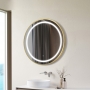 Signature Ava Round Front-Lit LED Bathroom Mirror with Demister Pad 600mm Diameter - Brushed Brass