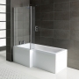 Signature Breeze L-Shaped Shower Bath 1700mm x 700mm/850mm with Fixed Screen