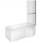 Signature Coast Supercast P-Shaped Shower Bath with Front Panel and Screen 1700mm x 700mm/850mm - Right Handed (inc Leg Set)