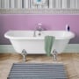 Signature Majesty Back to Wall Freestanding Bath 1700mm x 800mm 2 Tap Hole (inc Chrome Feet)