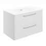 Signature Kalmar Wall Hung 2-Drawer Vanity Unit with Basin 810mm Wide - White Gloss