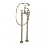 Signature Greenwich Freestanding Bath Shower Mixer Tap with Shower Kit - Brushed Brass