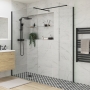 Signature Icon Black Accent Walk-In Shower Enclosure (+ Optional Hinged Deflector)