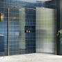 Signature Icon Fluted Brushed Brass Accent Walk-In Shower Enclosure