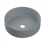 Signature Olmec Round Countertop Basin with Unslotted Waste 360mm Wide 0 Tap Hole - Matt Grey