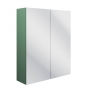 Signature Malmo 2-Door Mirrored Bathroom Cabinet 600mm Wide - Matt Sage Green