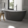 Signature Memento Grey Double Ended Freestanding Bath with Integrated Waste 1700mm x 780mm