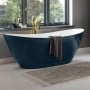 Signature Memento Matt Blue Double Ended Freestanding Bath with Integrated Waste 1700mm x 780mm