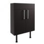 Signature Oslo Floor Standing 2-Door Slim Vanity Unit 600mm Wide - Matt Graphite Grey