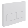 Signature Rectangle Push Button Dual Flush Plate - White