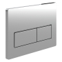 Signature Rectangle Push Button Dual Flush Plate - Chrome