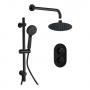 Signature Round Dual Concealed Mixer Shower with Shower Kit + Fixed Head - Matt Black