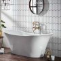 Verona Bow Traditional Freestanding Bath 1800mm x 800mm with Integrated Waste - White