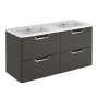 Royo Life 4-Drawer Wall Hung Vanity Unit with Basin 1200mm Wide - Anthracite