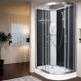 Vidalux Pure E Offset Quadrant Shower Cabin 1200mm LH with Standard Electric Shower 9.5 KW - Black