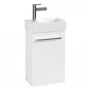 Villeroy & Boch Avento Wall Hung Vanity Unit RH with Basin 360mm Wide - Brilliant White with Chrome Handle