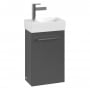 Villeroy & Boch Avento Wall Hung Vanity Unit RH with Basin 360mm Wide - Graphite with Chrome Handle