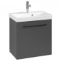 Villeroy & Boch Avento Wall Hung Vanity Unit LH with Basin 550mm Wide - Graphite with Black Handle