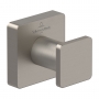 Villeroy & Boch Elements Striking Single Robe Hook - Brushed Nickel Matt