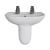 AKW Livenza Plus Basin and Semi Pedestal 550mm Wide - 2 Tap Hole