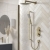 Bristan Tangram Dual Concealed Mixer Shower with Shower Kit and Fixed Head - Brushed Brass